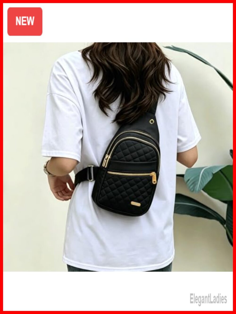Quilted Crossbody Bag for Women Sling Bag with Multiple Zipper Pockets Small
